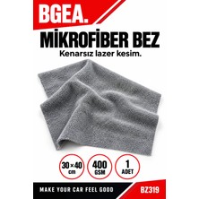 Bgea Kenarsız Lazer Kesim Mikrofiber Pasta Cila Bezi 30×40 cm 400 Gsm Gri BZ319