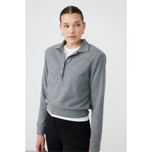 Facette Aden Vatkalı Polo Yaka Basic Gri