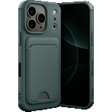 Dorasan Apple iPhone 17 Pro Max Kelvin Kartvizitli Silikon - Koyu Yeşil