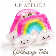 Up Atelier Gülen Suratlı Gökkuşağı Kemik Toka 5cm