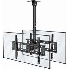 CoverZone Çift Tv Tavan Askı Aparatı 42-80 Inç,1 Metre, 360° Döner,40 kg Taşıma Kapasitesi, 30° Eğim, Vesa HF590