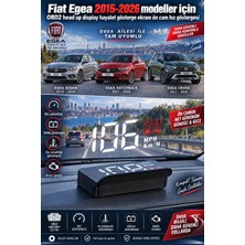 Bowie Fiat Egea 2015-2026 modeller için OBD2 head up display hayalet gösterge ekranı ön cam hız göstergesi