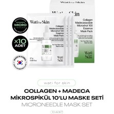 Kolajen ve Madecassoside Içeren Mikro Spikül Iğneli Kağıt Maske Wati For Skin Microneedle Mask 10LU