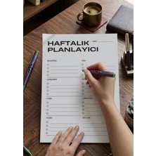 A4 Siyah Beyaz Haftalık Planlayıcı Profesyonel 50 Yaprak