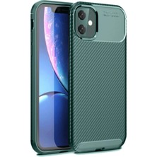 Dorasan Apple iPhone 11 Kılıf Auto Focus Karbon Kapak - Koyu Yeşil