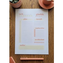 A4 Minimalist Saatlik Günlük Planlayıcı Şablonu 50 Yaprak
