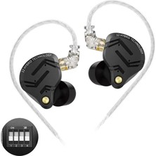 Kz ZS12 Pro x Tunable (Switch) Ayarlanabilir Tam Metal Hi-Fi Kulaklık Siyah-Mikrofonsuz
