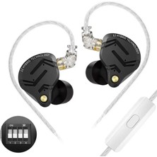 Kz ZS12 Pro x Tunable (Switch) Ayarlanabilir Tam Metal Hi-Fi Kulaklık Siyah-Mikrofonlu