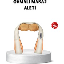 Nevamel® Ergonomik Ovmalı Masaj Aleti – Isıtmalı Yoğurmalı Boyun ve Bel Rahatlatıcı Masaj Makinesi