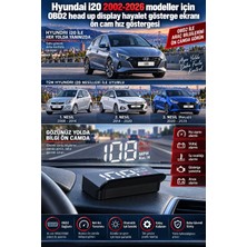 Bowie Hyundai i20 2002-2026 modeller için OBD2 head up display hayalet gösterge ekranı ön cam hız göstergesi