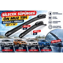 Silecek   Süpürgesi Ön Muz Tipi   550MM+480MM   22"+19" Renault Symbol Iıı 15=>, Dacıa Duster 18=>, Dacıa   Logan Iı 12-18, Dacıa Sandero Iı 12-18