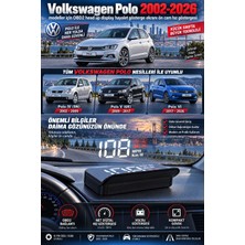 Bowie Volkswagen Polo 2002-2026 modeller için OBD2 head up display hayalet gösterge ekranı ön cam hız göstergesi