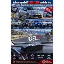 Bowie Volkswagen Golf 2002-2026 modeller için OBD2 head up display hayalet gösterge ekranı ön cam hız göstergesi