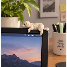 Hisconcept Sevimli Köpek Monitör ve Ekran Süsü | Çalışma Masası Dekoratif Figür | Eğlenceli Ofis Aksesuarı
