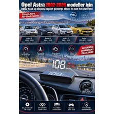 Bowie Opel Astra 2002-2026 modeller için OBD2 head up display hayalet gösterge ekranı ön cam hız göstergesi