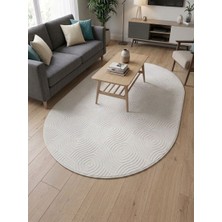 Merinos Elegans Joy Rölyef Bohem Oval Halı Yolluk | Kaymaz Taban | Robot Süpürge Uyumlu | Kolay Temizlenebilir | Modern Salon, Mutfak, Oda ve Koridor Halısı