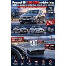 Bowie Peugeot 301 2012-2026 modeller için OBD2 head up display hayalet gösterge ekranı ön cam hız göstergesi