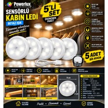 Ledx 5 Adet Sensörlü Kabin Ledi Beyaz Işık Hareket Sensörlü Şarjlı Dolap Içi Lamba Mıknatıslı Kabin Lambası,şarjlı Sensörlü Dolap Içi Kablosuz LED Kabin Aydınlatma Mıknatıslı Gece Lambası