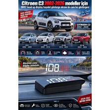 Bowie Citroen C3 2002-2026 modeller için OBD2 head up display hayalet gösterge ekranı ön cam hız göstergesi