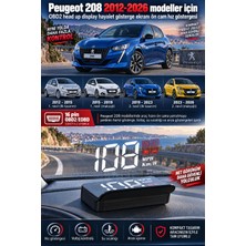 Bowie Peugeot 208 2012-2026 modeller için OBD2 head up display hayalet gösterge ekranı ön cam hız göstergesi