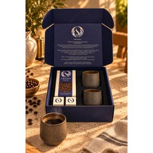 Lienzo Coffee Roastery Terra El Yapımı Stoneware 2'li Kupa ve 150 G Çekirdek Filtre Kahve Hediye Seti