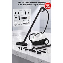 Sinbo Siyah Beyaz SSC-6431 Buharlı Temizleyici 1200 ml 4.5 Bar 13 Parça Aksesuarlı - Güncellenmiş Yeni Model