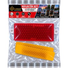Uldemart Reflektör Seti- Was Kedi Gözü Reflektör 105 mm  x 48 mm & 2 adet x 10 cm Sarı Reflektif Şerit