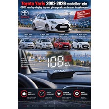 Bowie Toyota Yaris 2002-2026 modeller için OBD2 head up display hayalet gösterge ekranı ön cam hız göstergesi