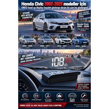 Bowie Honda Civic 2002-2026 modeller için OBD2 head up display hayalet gösterge ekranı ön cam hız göstergesi