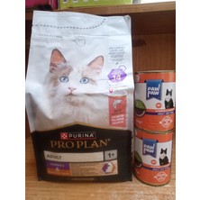 Purina Proplan Hairball Tüy ve Deri Sağlığı Için Kedi Maması 1.5 Kg+3 Adet 400 Gram Pawpaw Sos Içinde Somonlu Kedi Konserve