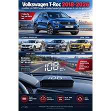Bowie Volkswagen T-Roc 2018-2026 modeller için OBD2 head up display hayalet gösterge ekranı ön cam hız göstergesi