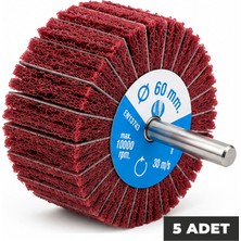 Zenflex Elyaf Kombi Saplı Mop Zımpara 60X30X6 mm | 40-60-80 Kum | 5 Adet