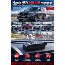 Bowie Honda HR-V 2015-2026 modeller için OBD2 head up display hayalet gösterge ekranı ön cam hız göstergesi