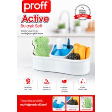 proff Active Özel Sıvı Deterjanlık Aparatlı Pompalı Bulaşık Seti - 26X13 cm Mutfak Organizeri Sabunluk