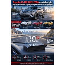 Bowie Toyota C-HR 2017-2026 modeller için OBD2 head up display hayalet gösterge ekranı ön cam hız göstergesi