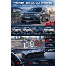 Bowie Volkswagen Tiguan 2007-2026 modeller için OBD2 head up display hayalet gösterge ekranı ön cam hız göstergesi