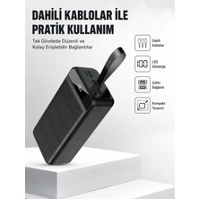 Marsilyan 50.000 Mah Kapasiteli Powerbank – Hızlı Şarj Destekli, 4 USB Portlu, LED Işıklı Taşınabilir Enerji Deposu
