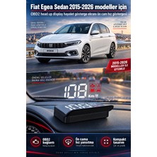 Bowie Fiat Egea Sedan 2015-2026 modeller için OBD2 head up display hayalet gösterge ekranı ön cam hız göstergesi