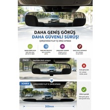 Binbirreyon Dikiz Aynası Flat Çerçevesiz Dikiz Aynası 300MM Geniş Görüş Açısı Aletsiz Montaj EA034