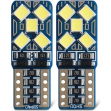 Zembil 2 Adet T10 LED 10 Ledli Mini Yassı Park Plaka Tavan Bagaj Ledi Beyaz