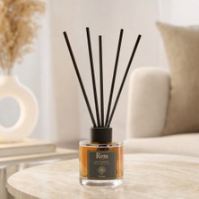 Rem Home Amber 100 ml Fiber Çubuklu Oda Kokusu – Silindir Oval Yuvarlak Cam Şişe - 2'li Set