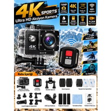 Azurtech 4K Wifi Aksiyon Kamera 16MP Ultra Hd Spor Kamera 170° Geniş Açı Su Geçirmez 30M H.264