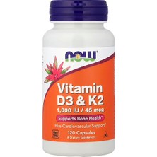 Now Vitamin D3 & K2 1,000 Iu / 45 Mcg Plus Cardiovascular Health* 120 Capsules
