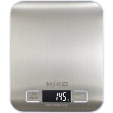 Mkio Hassas Mutfak Tartısı ,Dijital Ekranlı - Paslanmaz Mutfak Terazi ,1 Gram Hassas Ölçü ,Dara-TARE Fonksiyonu ,4 Farklı Ölçü Birimi g + oz + ml + ıb:oz