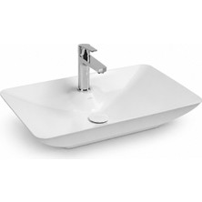 Isvea Sistema Y Tezgah Üstü  Çanak Lavabo 65 Cm, Batarya Delikli Beyaz | 10SY50065