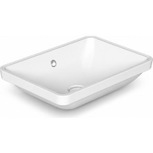 Dura Bagno Tezgah Altı Kare Gömme Lavabo 50X38 Cm, Beyaz | 5930
