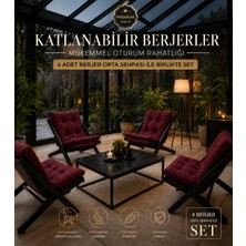 Zrv 4lü Sehpalı Dinlenme Koltuğu Berjer Balkon Koltuğu Bahçe Kotuğu Tv Sandalyesi