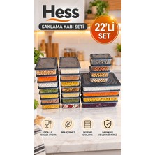 Hess Mikrodalga ve Difriz Uyumlu 22 Adet Saklama Kabı Seti 2400MLX4+1200MLX14+600MLX4