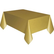 Gold Renk Kullan At 120 x 180  cm  Doğum Günü Partisi Için Düz Altın Rengi Plastik Masa Örtüsü