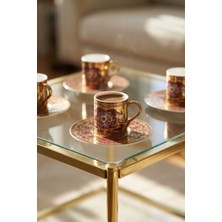 Acar Marie Rose 24K Altın Detaylı 6 Kişilik Porselen Kahve Fincanı Takımı - 100 ml